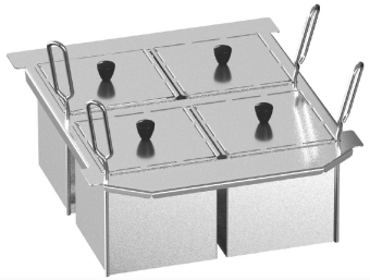 Набор 4-х неперфорированных корзин с крышками 2-XS RATIONAL 60.75.978