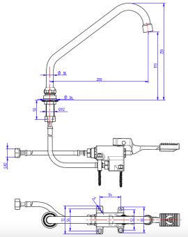 Смеситель с краном педальный Monolith R0902020201 (3)